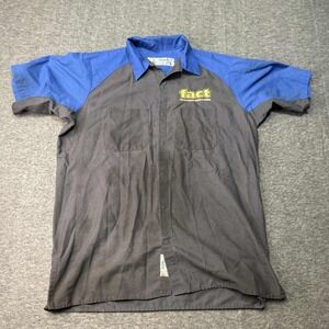 Red Kap Mens Large Ford Motors Short Sleeve Work Shirt Blue Casual Durable